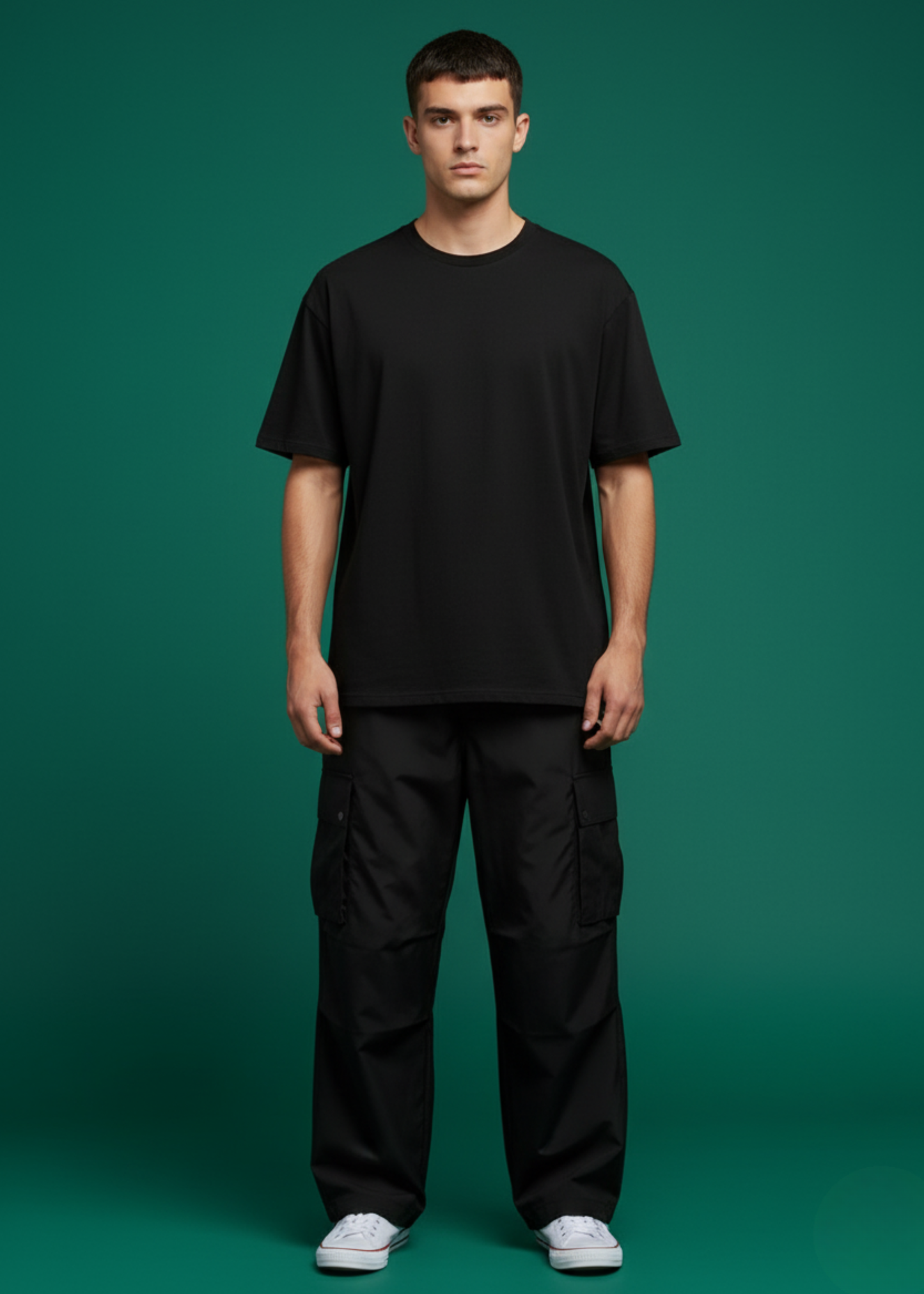 Dropshoulder Tee with Baggy Cargo Outfit