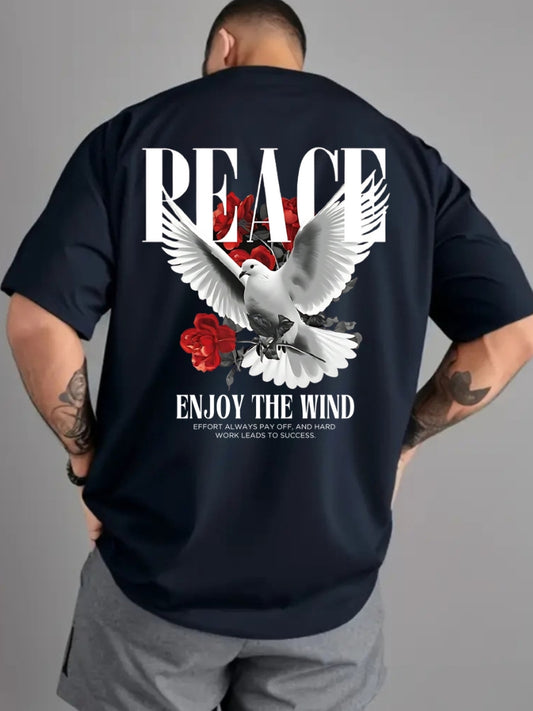 Peace in the Breeze: Enjoy the Wind Drop Shoulder Tee