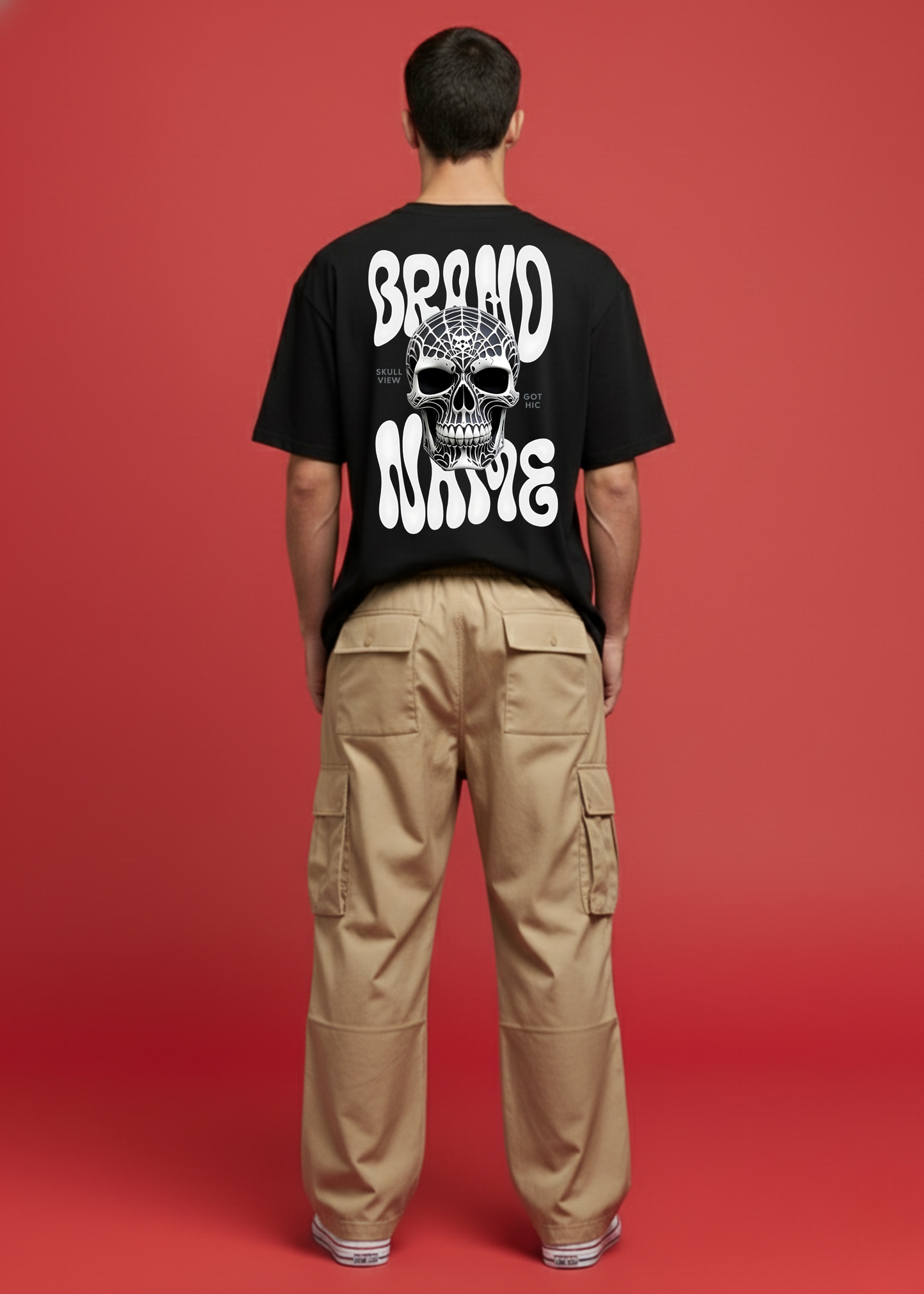 Beige Baggy Cargo with Dropshouder Tee
