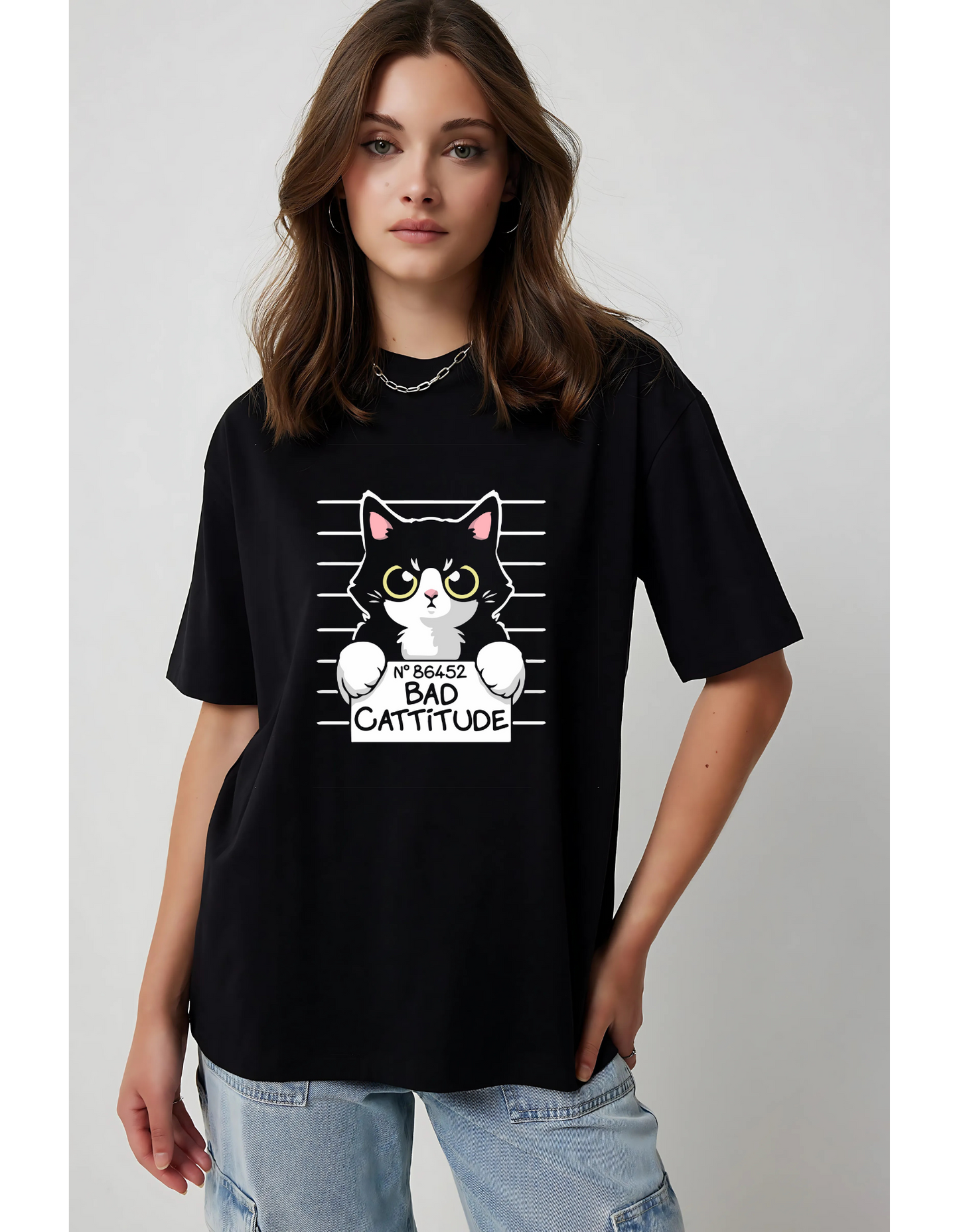 Cat Mugshot - Quirky Cat Graphic Tee