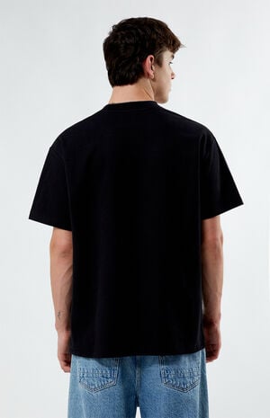 Black Plain Drop Shoulder Tee
