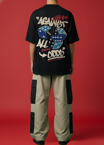 Baggy Beige Cargo with Black Dropshouder Tee