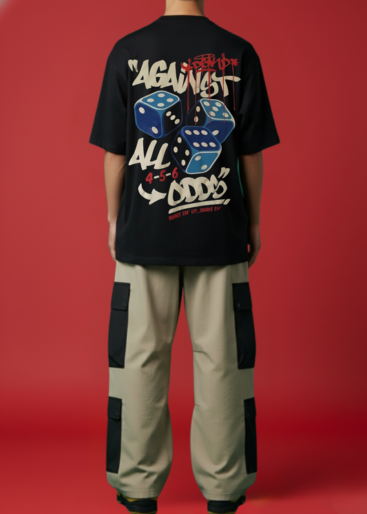 Baggy Beige Cargo with Black Dropshouder Tee