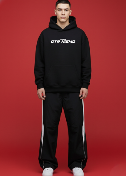 Black Baggy Cargo with Oversized Hoodie