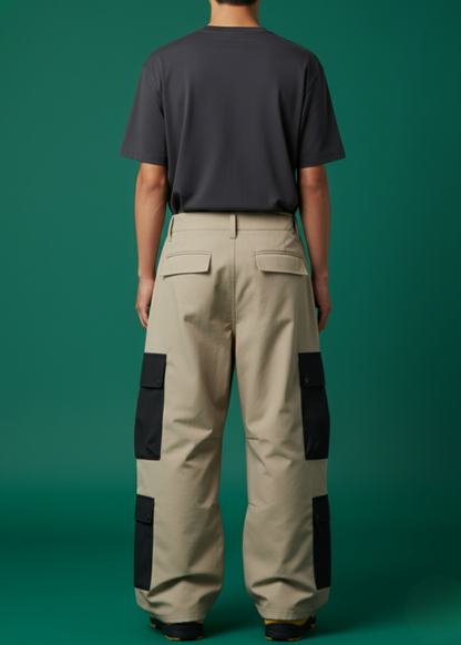 Oversized Contrast Pocket Cargos