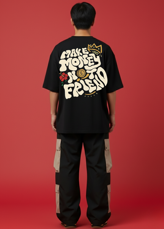 Graphic Tee With Baggy Black Cargo