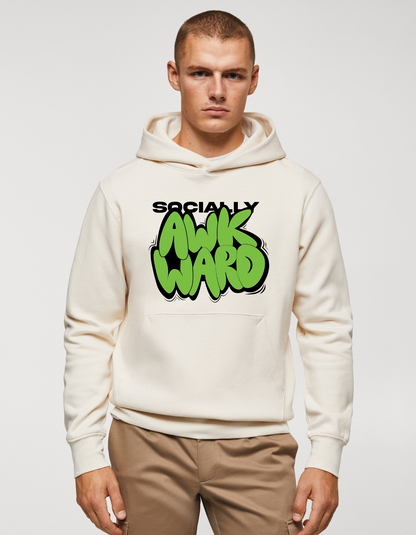 Stylish Awkward Vibes Graphic Hoodie for Men