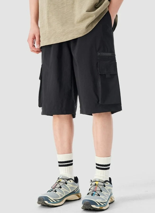 Utility Shorts with Zippered Pocket