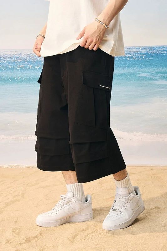 Pleated Pocket Utility Shorts