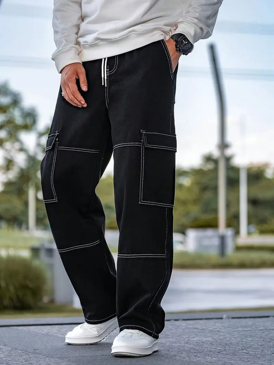 Contrast Stitch Cargos