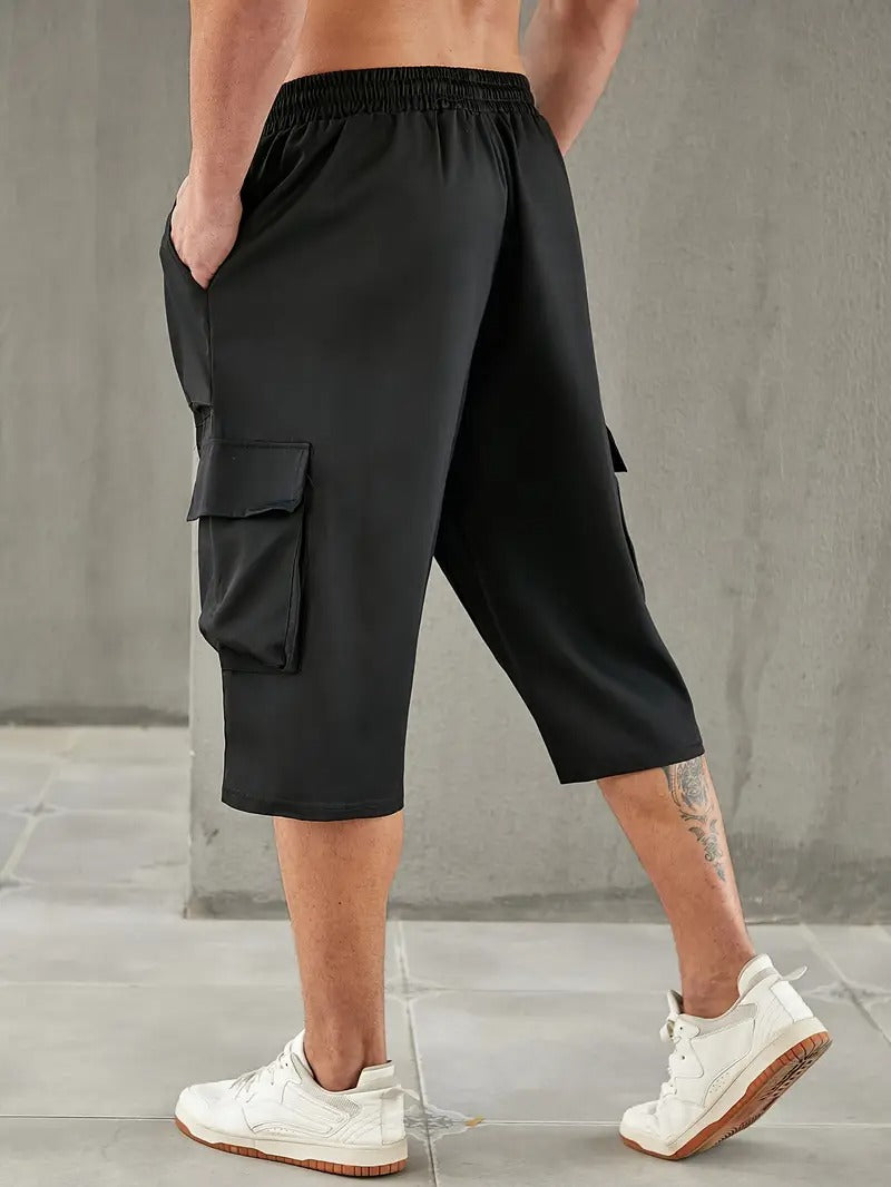 Drawstring And Pockets Shorts