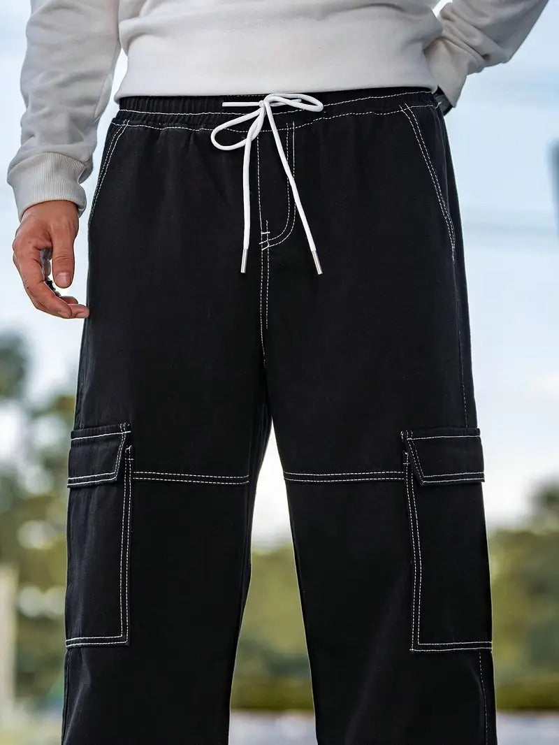 Contrast Stitch Cargos