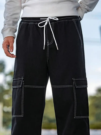 Contrast Stitch Cargos